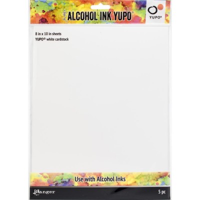 Tim Holtz - Papier blanc Yupo 8'' X 10'' pour Alcohol Ink  5 feuilles/Pqt
